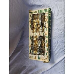 ANTIQUE VINTAGE GRANTS 15' GOLD SILVER CHRISTMAS GARLAND WEST GERMANY